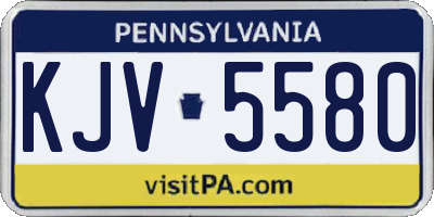 PA license plate KJV5580