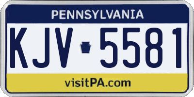 PA license plate KJV5581