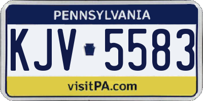 PA license plate KJV5583