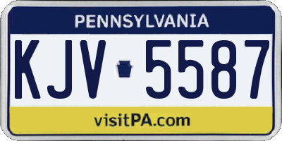 PA license plate KJV5587