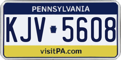 PA license plate KJV5608