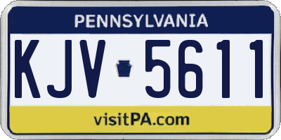 PA license plate KJV5611