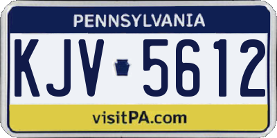 PA license plate KJV5612