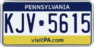 PA license plate KJV5615