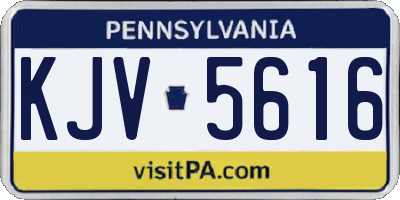 PA license plate KJV5616