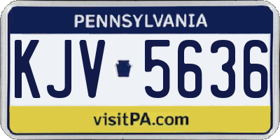 PA license plate KJV5636