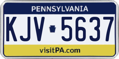PA license plate KJV5637