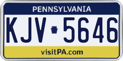 PA license plate KJV5646
