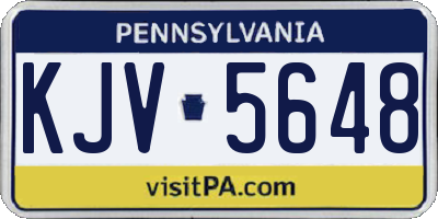PA license plate KJV5648