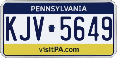 PA license plate KJV5649