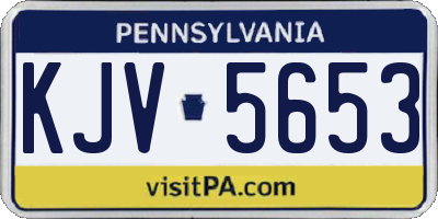 PA license plate KJV5653
