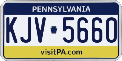 PA license plate KJV5660