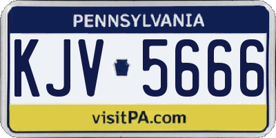 PA license plate KJV5666