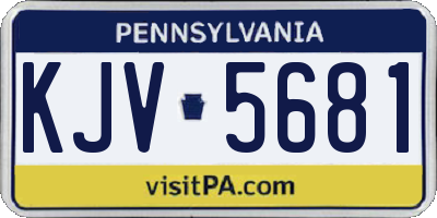 PA license plate KJV5681