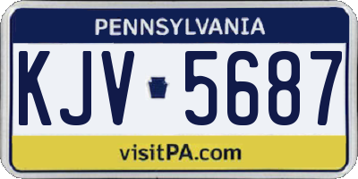 PA license plate KJV5687