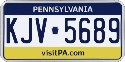 PA license plate KJV5689