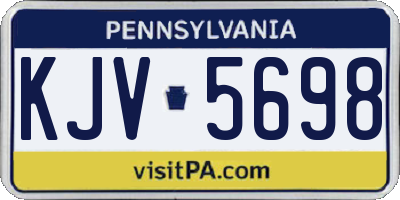 PA license plate KJV5698