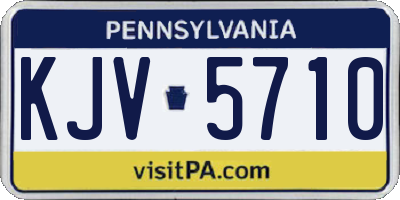 PA license plate KJV5710