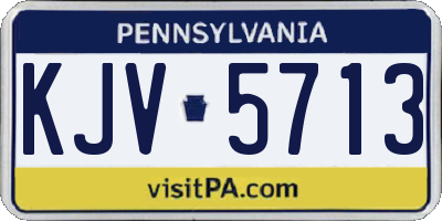 PA license plate KJV5713