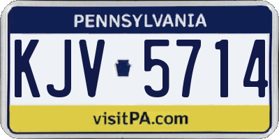 PA license plate KJV5714