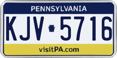 PA license plate KJV5716