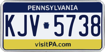 PA license plate KJV5738