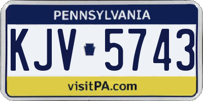 PA license plate KJV5743