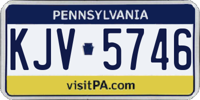 PA license plate KJV5746