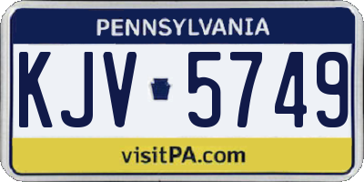 PA license plate KJV5749