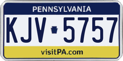 PA license plate KJV5757
