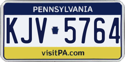 PA license plate KJV5764