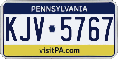 PA license plate KJV5767