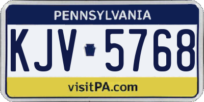 PA license plate KJV5768