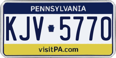 PA license plate KJV5770
