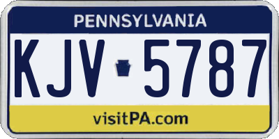 PA license plate KJV5787