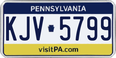 PA license plate KJV5799