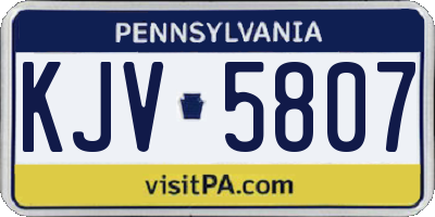PA license plate KJV5807