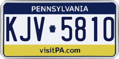 PA license plate KJV5810