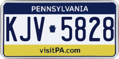 PA license plate KJV5828