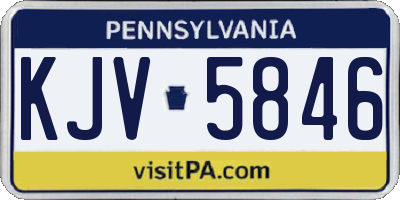 PA license plate KJV5846