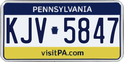 PA license plate KJV5847