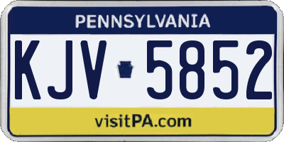 PA license plate KJV5852