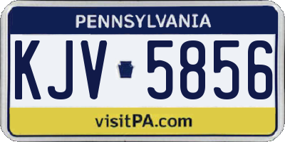 PA license plate KJV5856