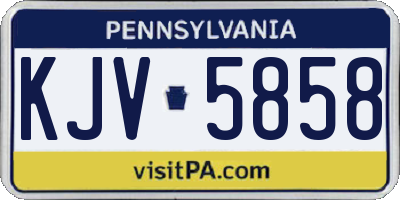 PA license plate KJV5858