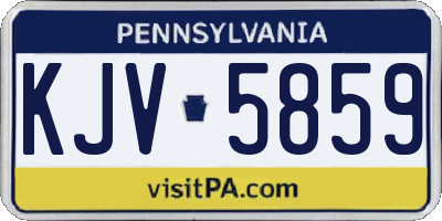 PA license plate KJV5859