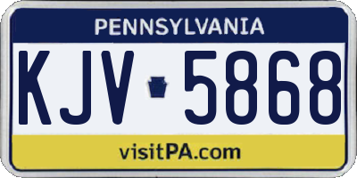 PA license plate KJV5868