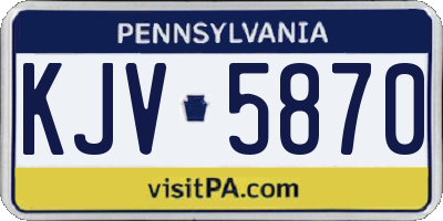 PA license plate KJV5870