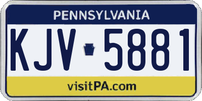 PA license plate KJV5881