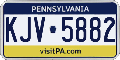 PA license plate KJV5882