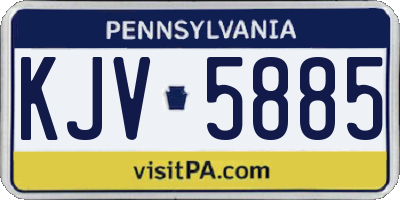 PA license plate KJV5885